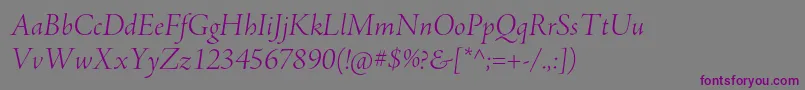 AjensonproLtitdisp Font – Purple Fonts on Gray Background