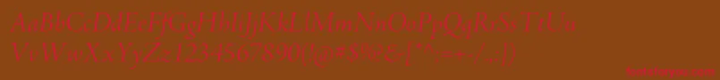 AjensonproLtitdisp Font – Red Fonts on Brown Background