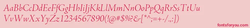 AjensonproLtitdisp Font – Red Fonts on Pink Background