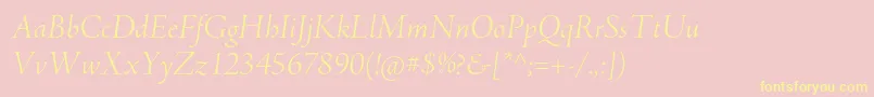 AjensonproLtitdisp Font – Yellow Fonts on Pink Background