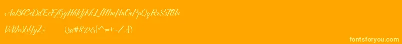 Merthy Font – Yellow Fonts on Orange Background