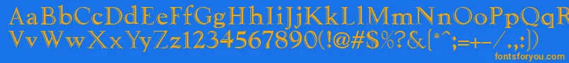 LibreRegular Font – Orange Fonts on Blue Background