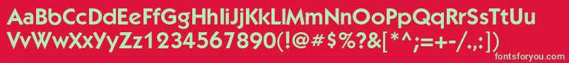 フォントKabelbookcBold – 赤い背景に緑の文字