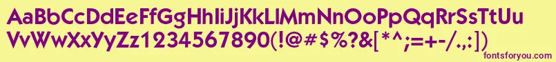 KabelbookcBold Font – Purple Fonts on Yellow Background