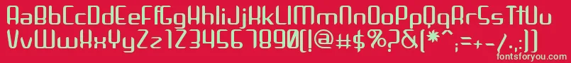 Arbeka-fontti – vihreät fontit punaisella taustalla