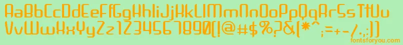 Arbeka-Schriftart – Orangefarbene Schriften auf grünem Hintergrund