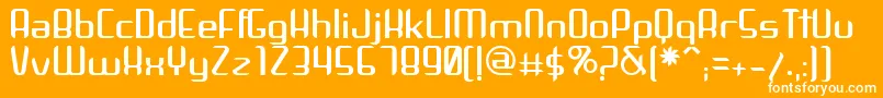 フォントArbeka – オレンジの背景に白い文字