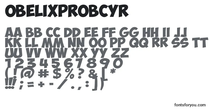 ObelixprobCyr-fontti – aakkoset, numerot, erikoismerkit