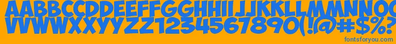 ObelixprobCyr Font – Blue Fonts on Orange Background