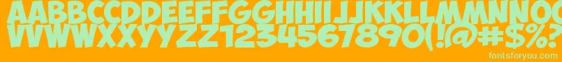 ObelixprobCyr Font – Green Fonts on Orange Background