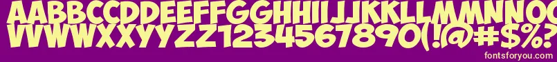 ObelixprobCyr Font – Yellow Fonts on Purple Background