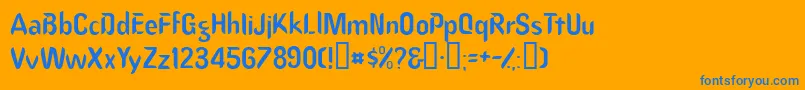 Dancessk Font – Blue Fonts on Orange Background