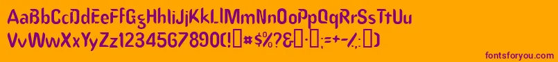 Dancessk Font – Purple Fonts on Orange Background