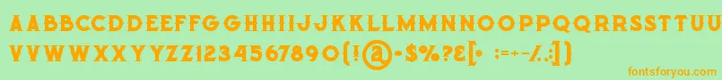 Octopusbold-fontti – oranssit fontit vihreällä taustalla
