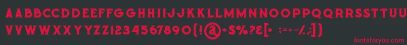 フォントOctopusbold – 黒い背景に赤い文字