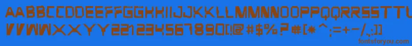 Fonte ForgottenJunk – fontes marrons em um fundo azul