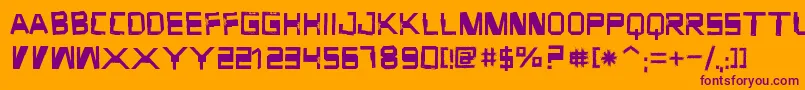 フォントForgottenJunk – オレンジの背景に紫のフォント