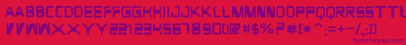 フォントForgottenJunk – 赤い背景に紫のフォント