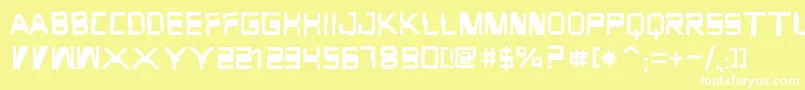 フォントForgottenJunk – 黄色い背景に白い文字