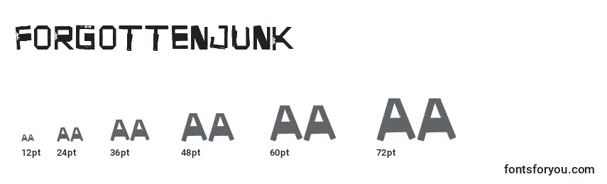 Размеры шрифта ForgottenJunk