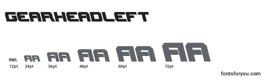 Gearheadleft Font Sizes