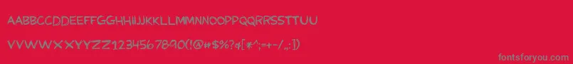 MyGrandpasFarm-Schriftart – Graue Schriften auf rotem Hintergrund