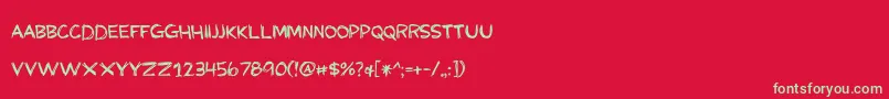 MyGrandpasFarm Font – Green Fonts on Red Background