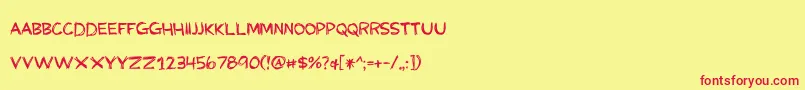 MyGrandpasFarm Font – Red Fonts on Yellow Background