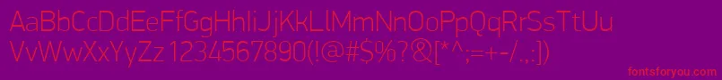 PfdindisplayproThin Font – Red Fonts on Purple Background