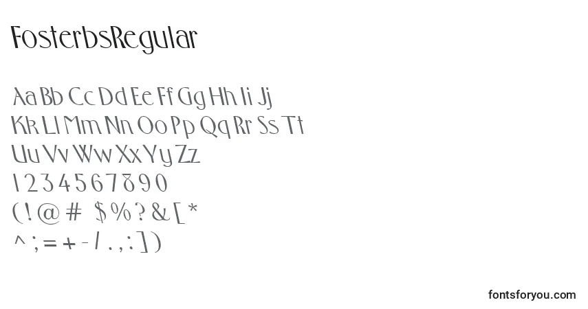 Czcionka FosterbsRegular – alfabet, cyfry, specjalne znaki
