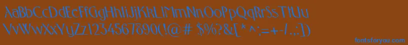 Czcionka FosterbsRegular – niebieskie czcionki na brązowym tle