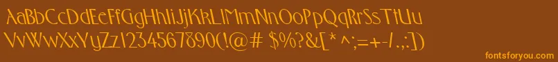 FosterbsRegular Font – Orange Fonts on Brown Background