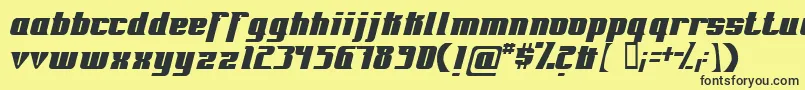 Fontovision-Schriftart – Schwarze Schriften auf gelbem Hintergrund