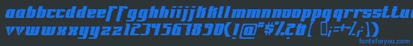 Fontovision-fontti – siniset fontit mustalla taustalla