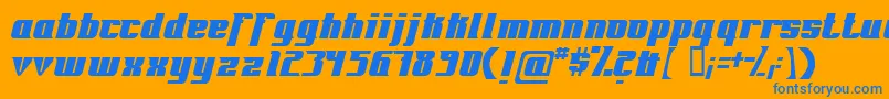 Fontovision Font – Blue Fonts on Orange Background