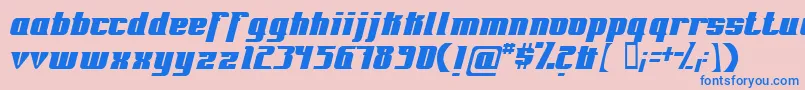 Fontovision Font – Blue Fonts on Pink Background