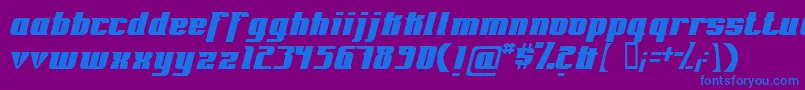 Fontovision-fontti – siniset fontit violetilla taustalla