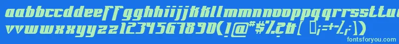 Fontovision Font – Green Fonts on Blue Background