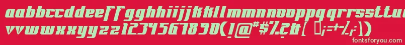 Fontovision-fontti – vihreät fontit punaisella taustalla