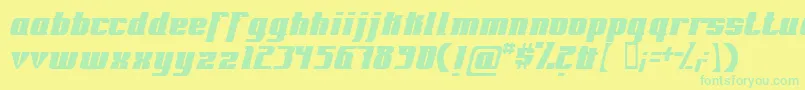 フォントFontovision – 黄色い背景に緑の文字