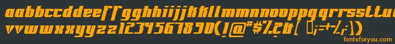 フォントFontovision – 黒い背景にオレンジの文字