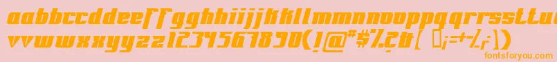 フォントFontovision – オレンジの文字がピンクの背景にあります。