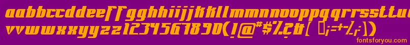 Fontovision-Schriftart – Orangefarbene Schriften auf violettem Hintergrund