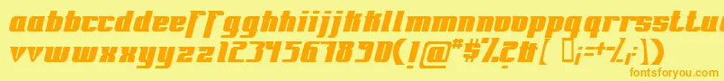 Czcionka Fontovision – pomarańczowe czcionki na żółtym tle
