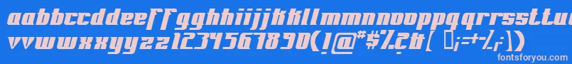フォントFontovision – ピンクの文字、青い背景