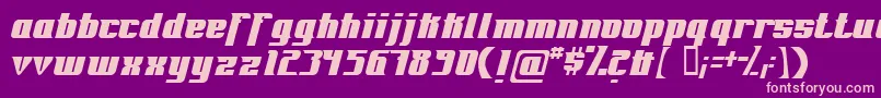 Fontovision-fontti – vaaleanpunaiset fontit violetilla taustalla