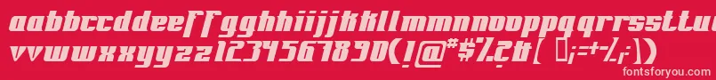 Fontovision-fontti – vaaleanpunaiset fontit punaisella taustalla