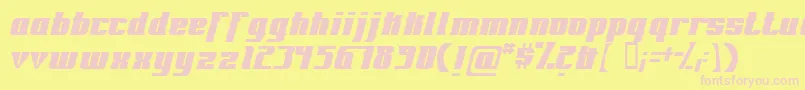 Fontovision Font – Pink Fonts on Yellow Background