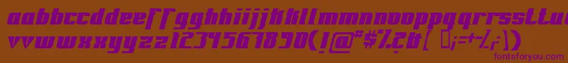 Fontovision-Schriftart – Violette Schriften auf braunem Hintergrund