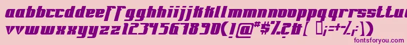 Fontovision-fontti – violetit fontit vaaleanpunaisella taustalla